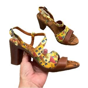 The Art Company Heel Sandals Size 37 Rubber Sole Slingback Leather Art To Wear
